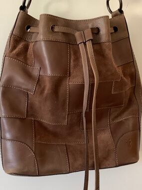 Frye Patchwork Leather Cognac Hobo Bag
